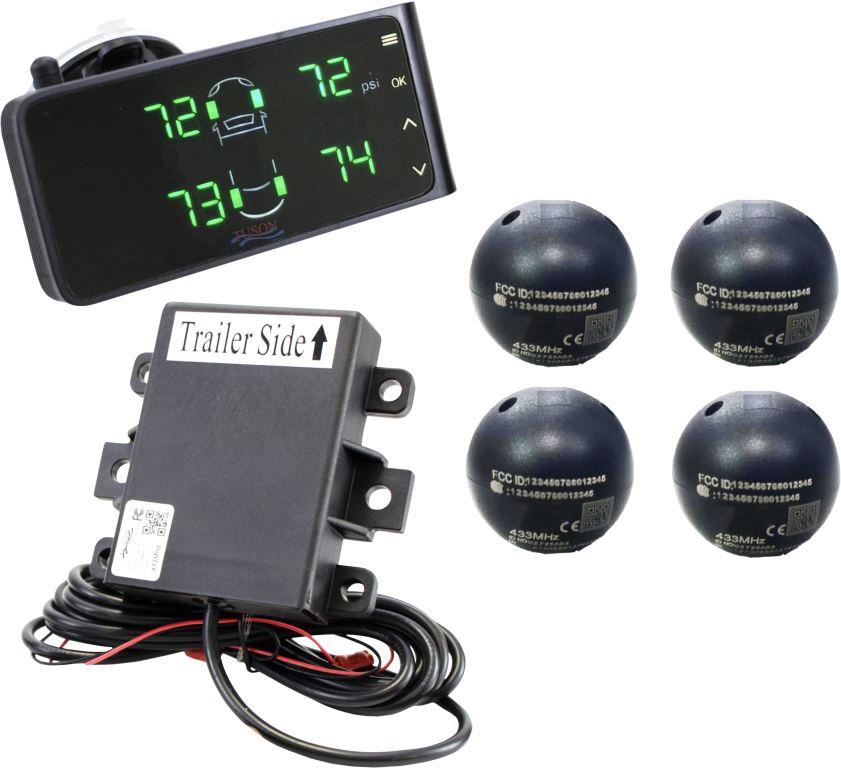 Internal Tuson Towable Tire Pressure Monitoring System with tire ball sensors (TPMS4W-BALLSENS)